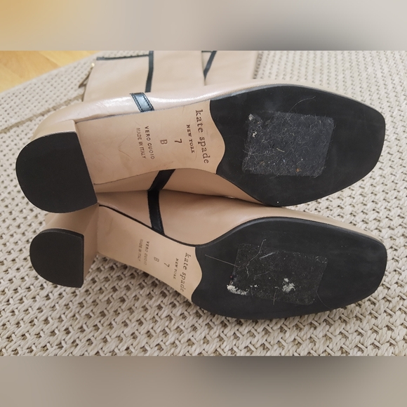 Nwot-Kate Spade Beige Leather  high-back zipper-boots. Authentic.made in Italy - Picture 5 of 8